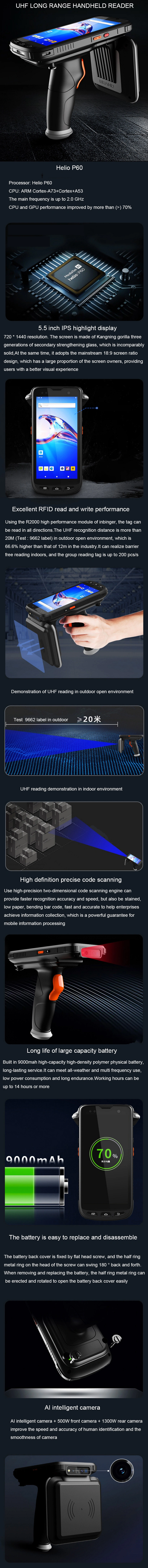 Handheld Mobile PDA Barcode Android RFID UHF RFID Reader Arduino