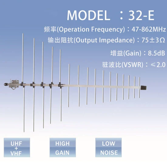 Factory Supply 32-E New Outdoor Digital TV Antenna VHF &amp; UHF for USA Market