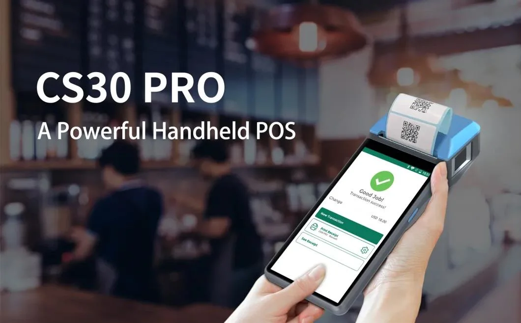 Super High Quality Hand Held All in One Smart Android POS Terminal with Bar-Code &amp; Finger-Printer From Zhenda with Certifications